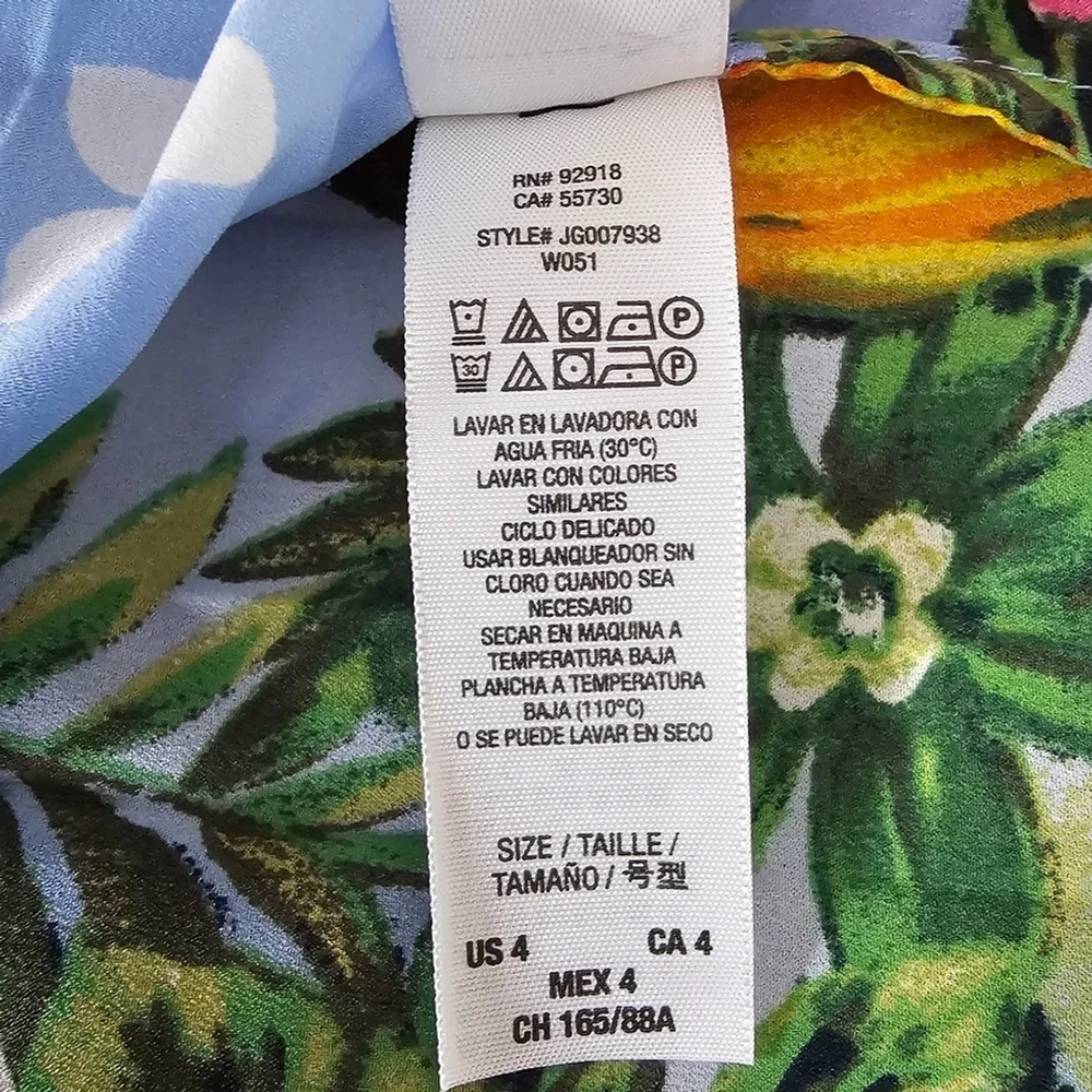 Juicy Couture Paradise Blue Sleeveless Hawaiian Floral Mini Dress Sz 4 - Picture 14 of 14